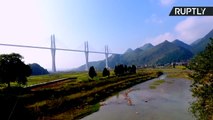 China: Drone filma uma das maiores pontes do mundo
