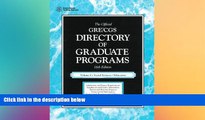 Must Have  The Official Gre Cgs Directory of Graduate Programs: Social Sciences, Education