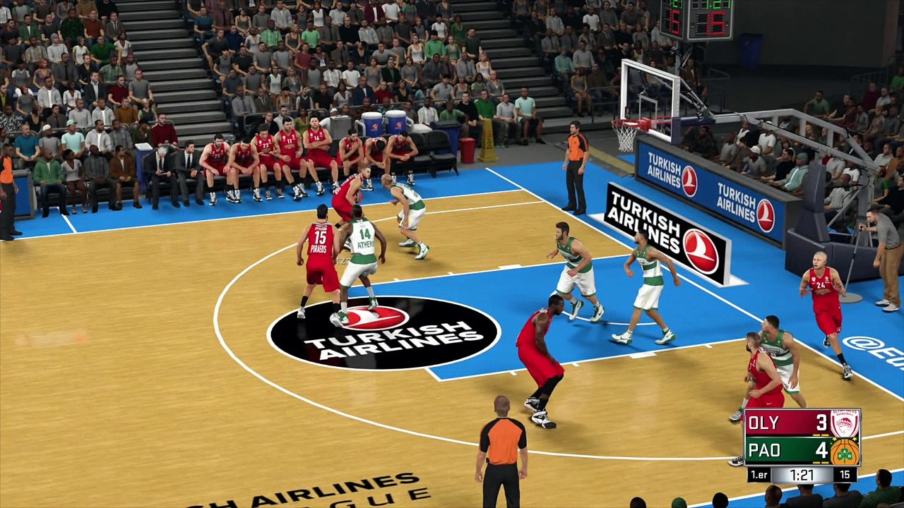 Panathinaikos vs Olympiacos Euroliga NBA 2K17 PS4 PRO Simulation Gameplay