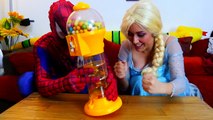 Spiderman & Frozen Elsa Vs Bubble Gum Joker Prank Vs T Rex! Funny Superheroes