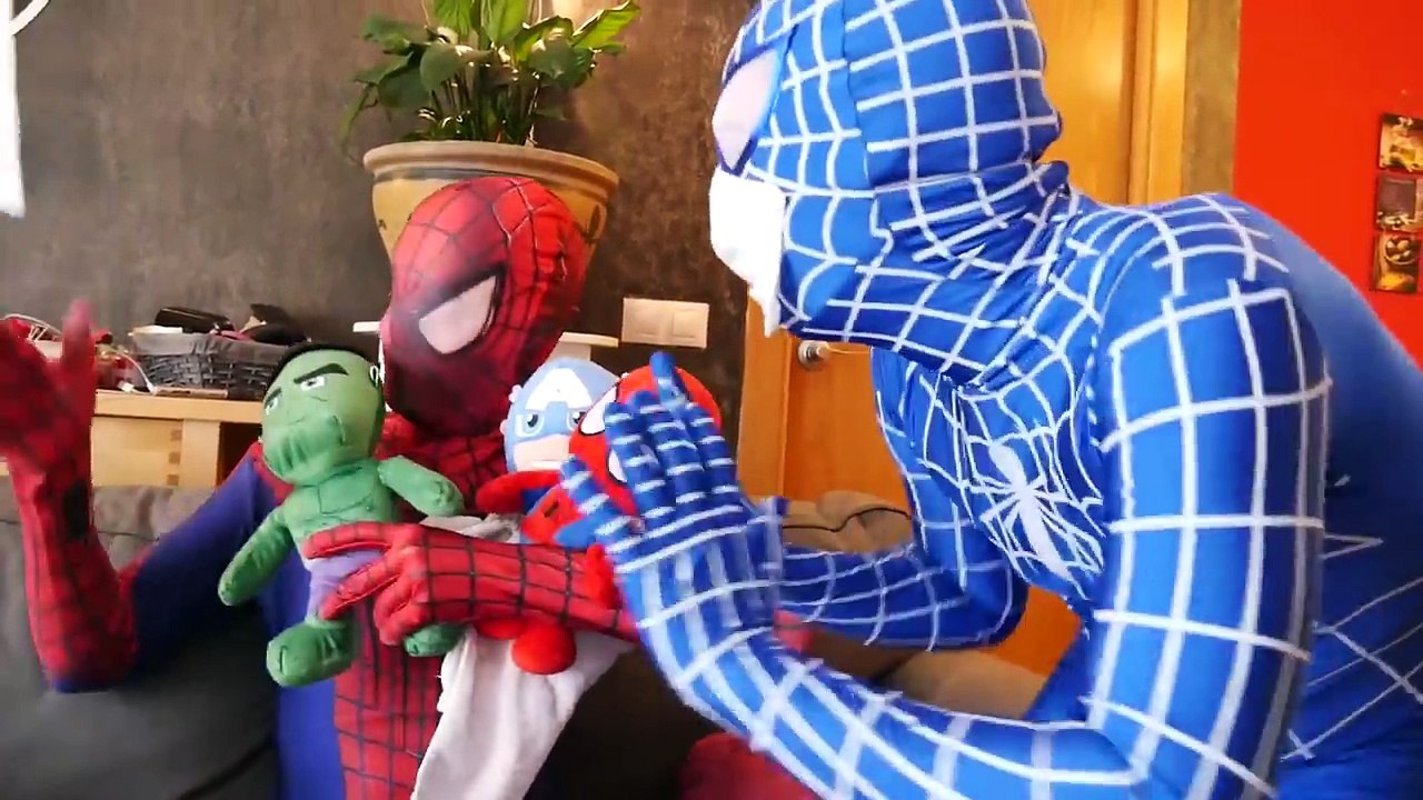 Spiderman w/ Frozen Elsa Pregnant Lot Of Spiderbaby in Real Life ft Spider Doctor, Bad Joker
