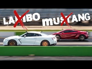 1200hp Nissan GT-R vs Lambo and V8s!