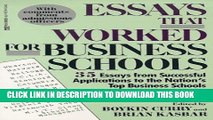 Best Seller Essays That Worked for Business School: 35 Essays from Successful Applications to the