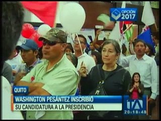 Washington Pesanátez escribió su candidatura a la Presidencia