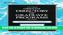 Ebook The Official Gre Cgs Directory of Graduate Programs: Social Sciences, Education (Directory