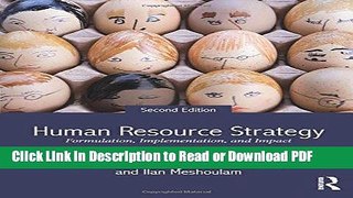 Read Human Resource Strategy: Formulation, Implementation, and Impact Free Books
