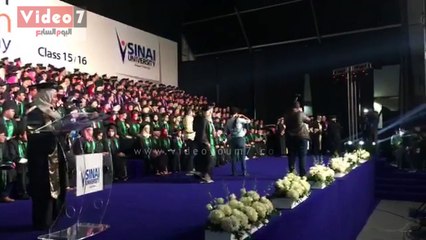 بالفيديو.. جامعة سيناء تحتفل بتخريج دفعات 2015/2016 بحضور حسن راتب