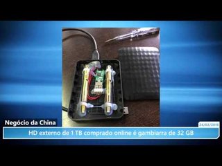 Negócio da China: HD externo de 1 TB comprado online é gambiarra de 32 GB