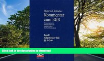 FAVORITE BOOK  Historisch-Kritischer Kommentar Zum Bgb: Band I: Allgemeiner Teil 1-240 (German