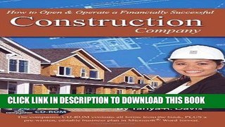 [PDF] How to Open   Operate a Financially Successful Construction Company Full Online