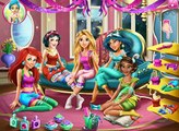 Disney Princesses Pyjama Party - Princess Rapunzel Snow White Ariel Jasmine Game - Children Cartoons