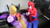 Pregnant Frozen Elsa vs Pregnant Rapunzel vs Doctor Spiderman ! Anna Joker Spiderbaby Superhero
