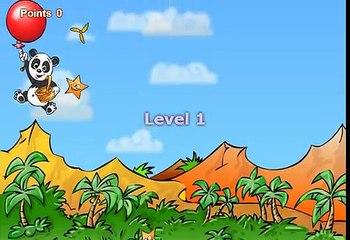 Панда летит на воздушном шарике ( Panda is flying on a balloon )