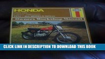 Ebook Honda Xr 75 Dirt Bikes Owners Workshop Manual Free Download