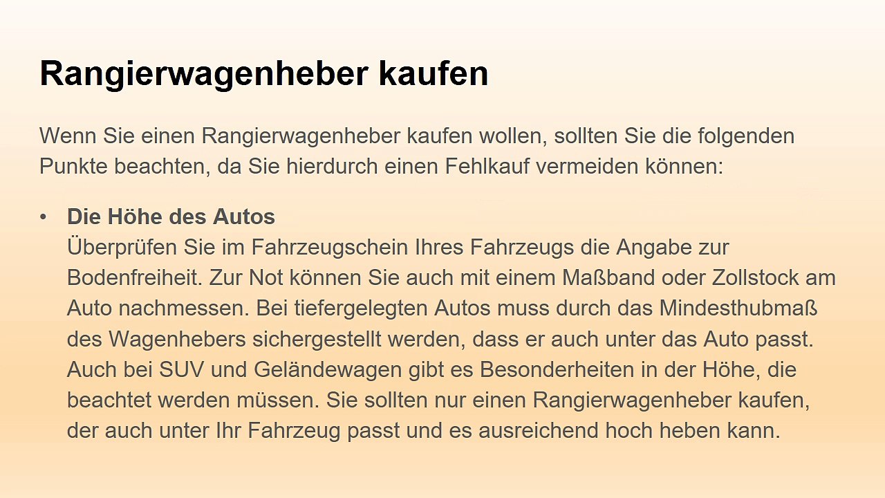 Rangierwagenheber kaufen