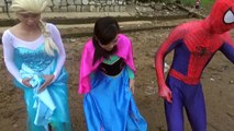 #Spiderman & Frozen Elsa PRINGLES CHALLENGE! w/ Maleficent Joker Spidergirl TOYS! Superhero Fun IRL