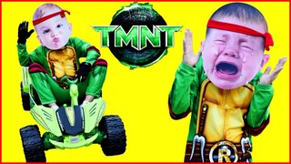 Crying Baby Superheroes in Real Life Teenage Mutant Ninja Turtles TMNT Power Wheels CRYING BABIES