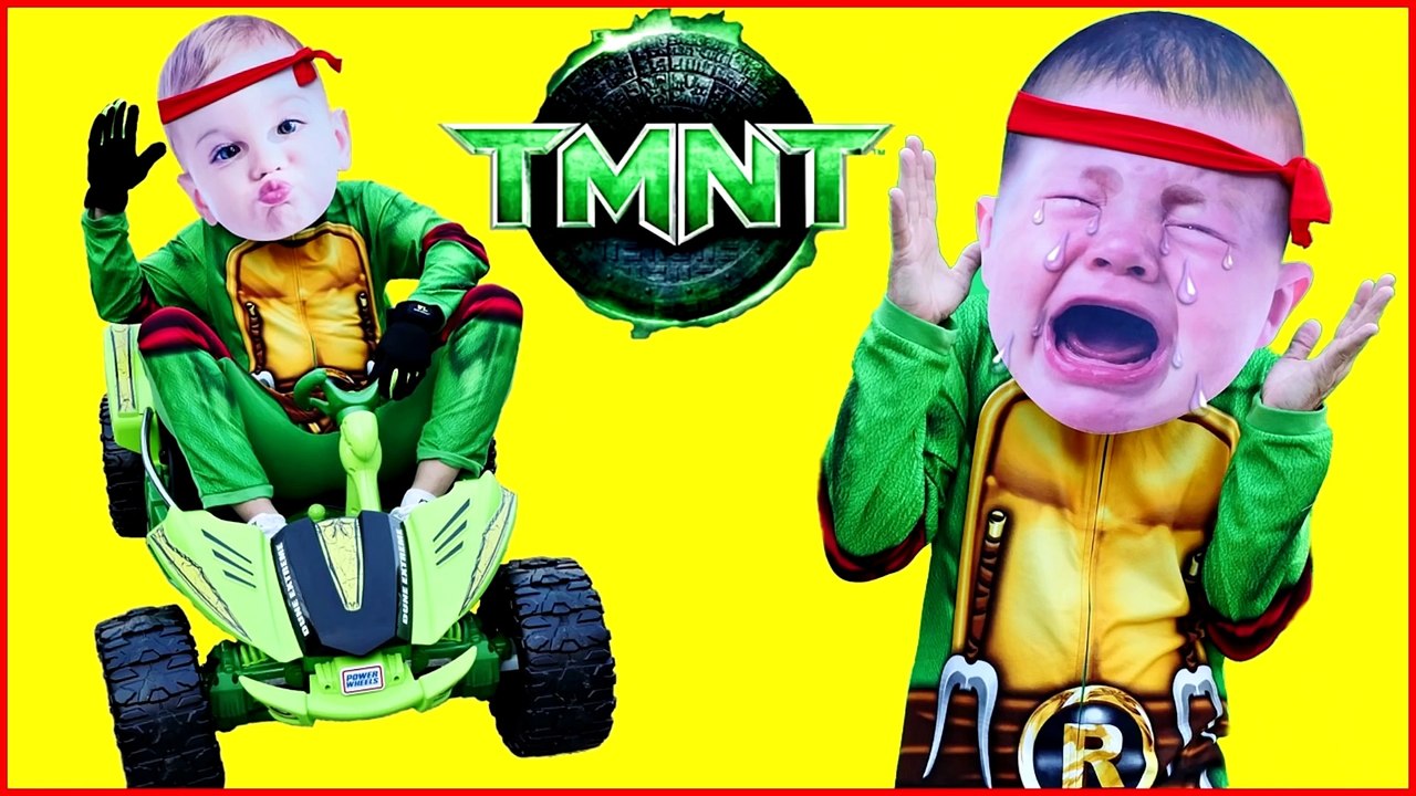 Crying Baby Superheroes in Real Life Teenage Mutant Ninja Turtles TMNT Power Wheels CRYING BABIES