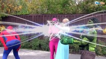 Frozen Elsa BOUNDED By Joker! w/ Hulk & Spiderman Baby Toys Fun Superheroes IRL
