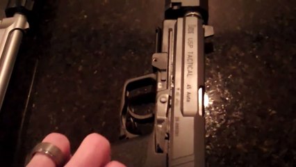 Shooting suppressed handguns in a house