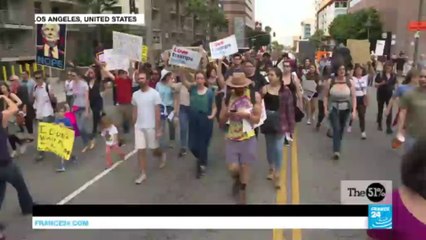 US - Women activists protest over Donald Trump's victory