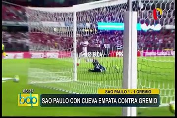 Cueva reaparece en empate del Sao Paulo ante Gremio