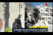 Siria: al menos 87 muertos tras bombardeos en Alepo