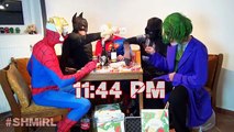 Spiderman, Joker, Batman, Darth Vader & Superman Happy New Year | Superhero movie in real life