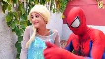 Frozen Elsa Horse racing vs Joker moto Spiderman in real life fun Superheroes pinks spidergirl