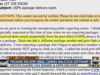 Let Joe Know: Suspicious emails about undeliverable packages