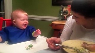 Adorable baby laughs at Mom's hiccups