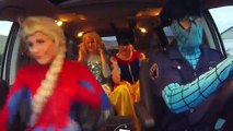 Superhero Car Dance! Superhero Mixup! SpiderElsa Harley Quinn Elsa Maleficent and blue spiderman cop