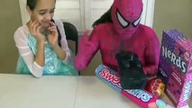 Pink Spider Girl and frozen Elsa Giant candy! Spider-Man vs. The Joker Super Heroes