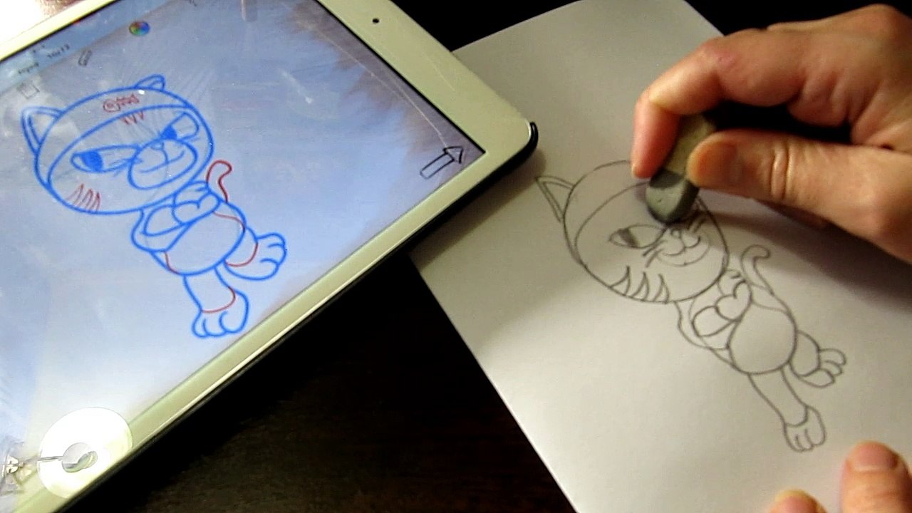 How to draw Pororo Myao for kids Как нарисовать Myao мультфильм Пороро для детей