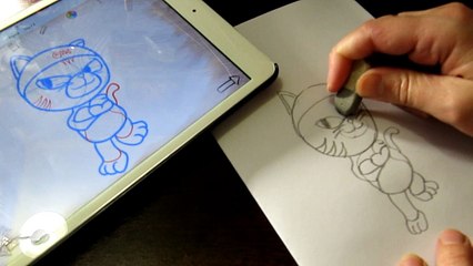 How to draw Pororo Myao for kids Как нарисовать Myao мультфильм Пороро для детей