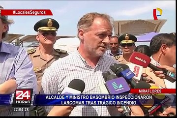 Alcalde de Miraflores y ministro del Interior inspeccionaron Larcomar tras incendio