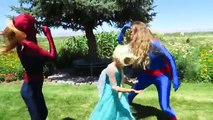 SpiderMan Poo Frozen Elsa vs JOKER Poo Prank Pink Spidergirl Superman Funny Superhero In Real Life