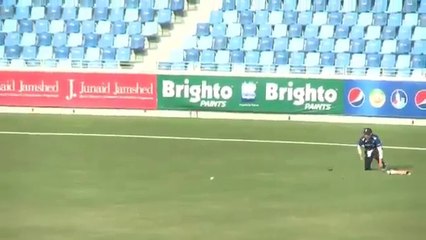 English Physically Disabled Cricketer Liam Thomas saving Boundary.
