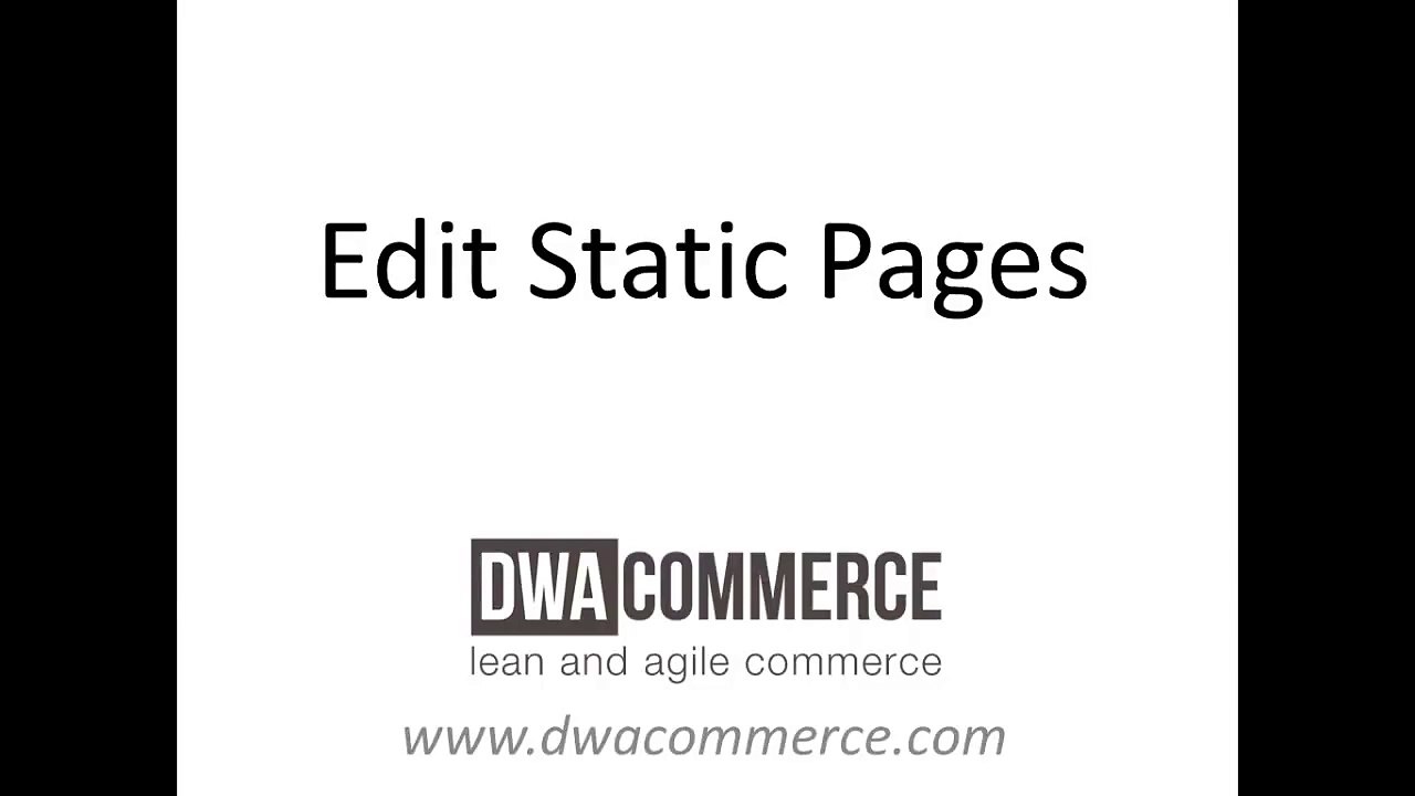 Edit Static Pages - DWACOMMERCE