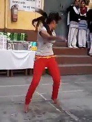 beautyful collage girl amazing dance public place