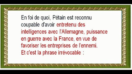 Le verdict du procès du maréchal Philippe PETAIN