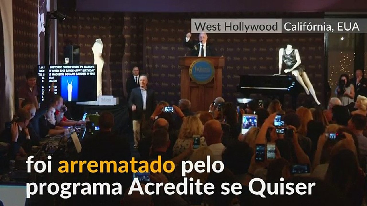 Vestido de Marilyn Monroe para o aniversário de Kennedy vai a leilão por US$ 4,8 mi