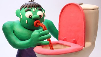 Hulk DRINKS FROM A TOILET! Superheroes in Real Life Animated Movies (Play Doh)