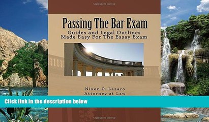 Big Deals  Passing the Bar Exam: Guides And Legal Outlines Made Easy For The Essay Exam  BOOOK