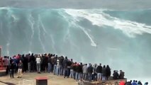 Portogallo, fa surf su onde che superano i 30 metri di altezza! Spaventoso!