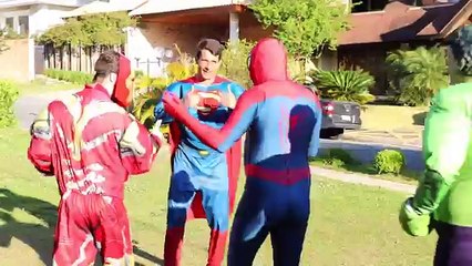 Spiderman vs Hulk vs Superman vs Iron Man - AMERICAN FOOTBALL - Real Life Superheroes Funny