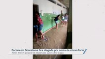 Escola em Sooretama fica alagada por conta de chuva forte