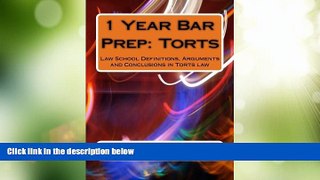 Big Sales  1 Year Bar Prep: Torts: Law School Definitions, Arguments and Conclusions in Torts law