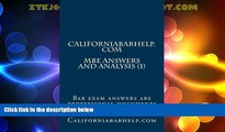 Big Sales  California Bar Help - MBE Answers And Analysis (1): Bar exam answers are professional