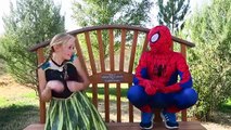 Frozen Elsa in Cinderella Dress KISSES Joker Vs Spiderman Superman Wonder Woman Anna Funny Video